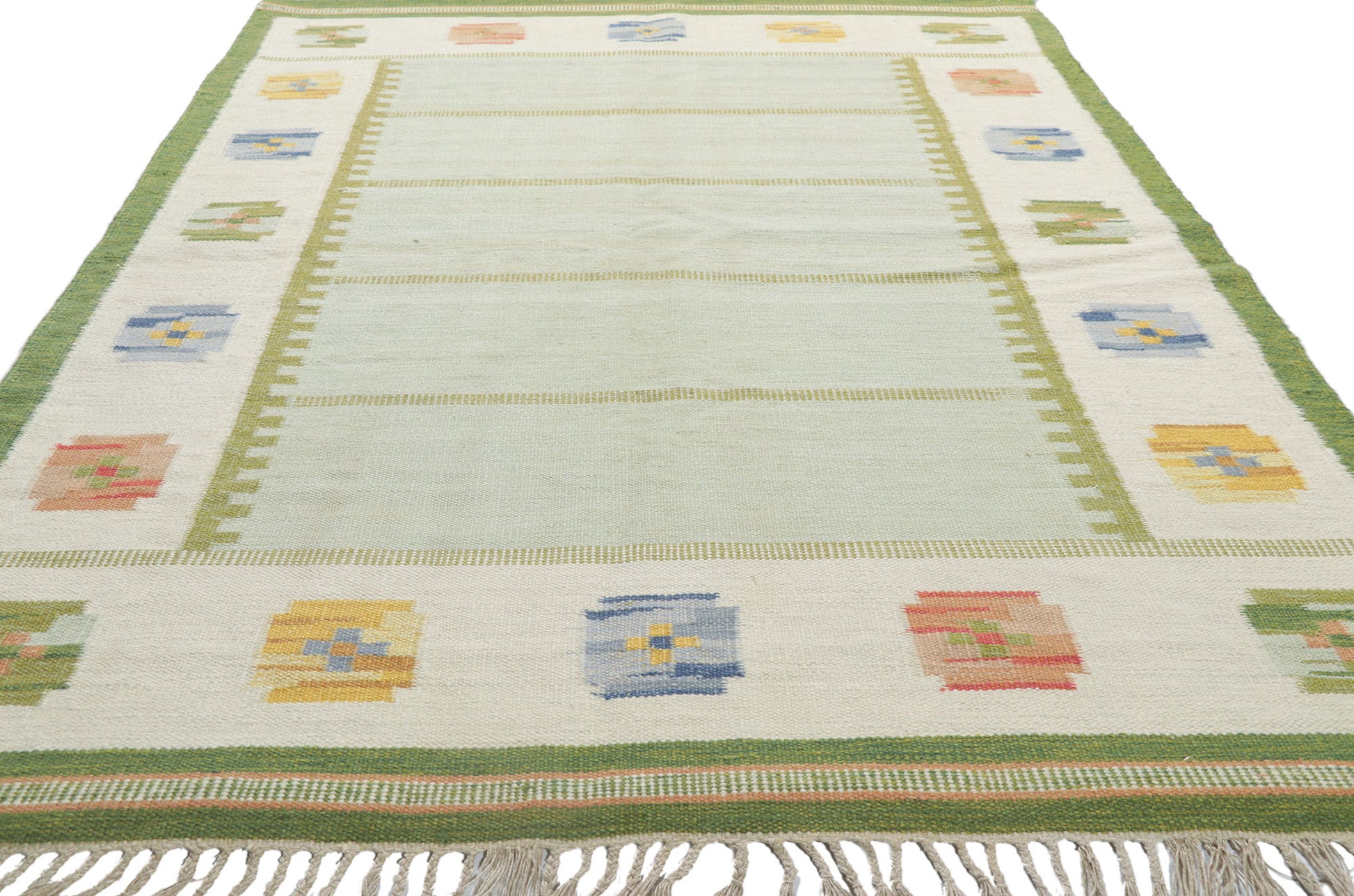 6 x 8 Strehog Gripsholm Vintage Swedish Rollakan Rug 78267