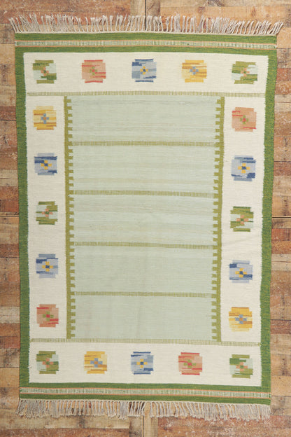 6 x 8 Strehog Gripsholm Vintage Swedish Rollakan Rug 78267