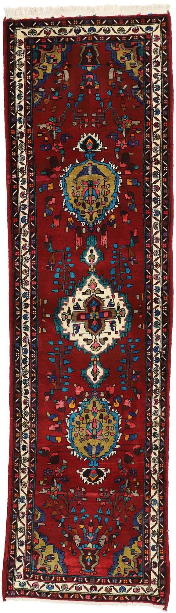 3 x 10 Vintage Persian Hamadan Rug 60184
