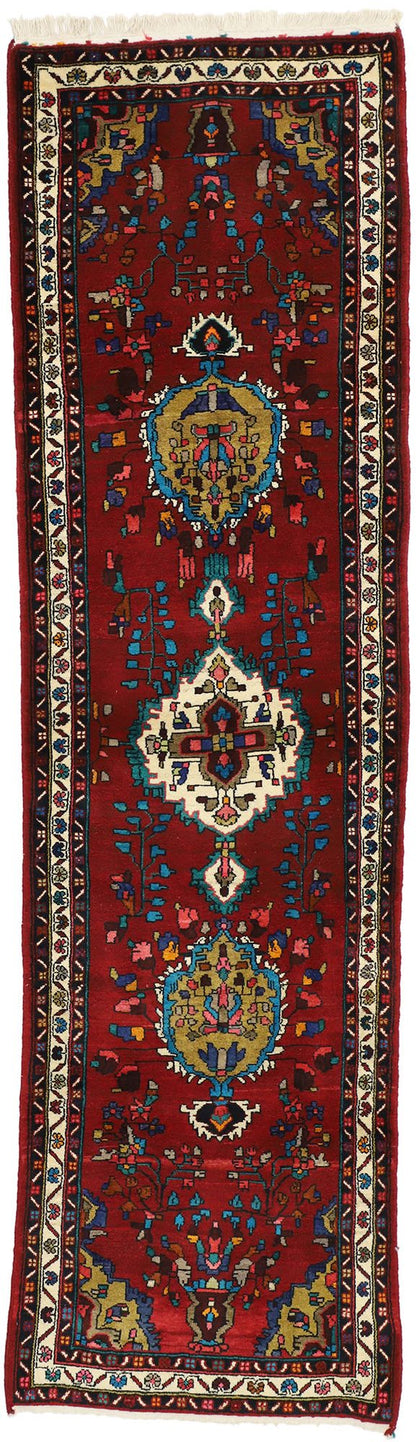 3 x 10 Vintage Persian Hamadan Rug 60184