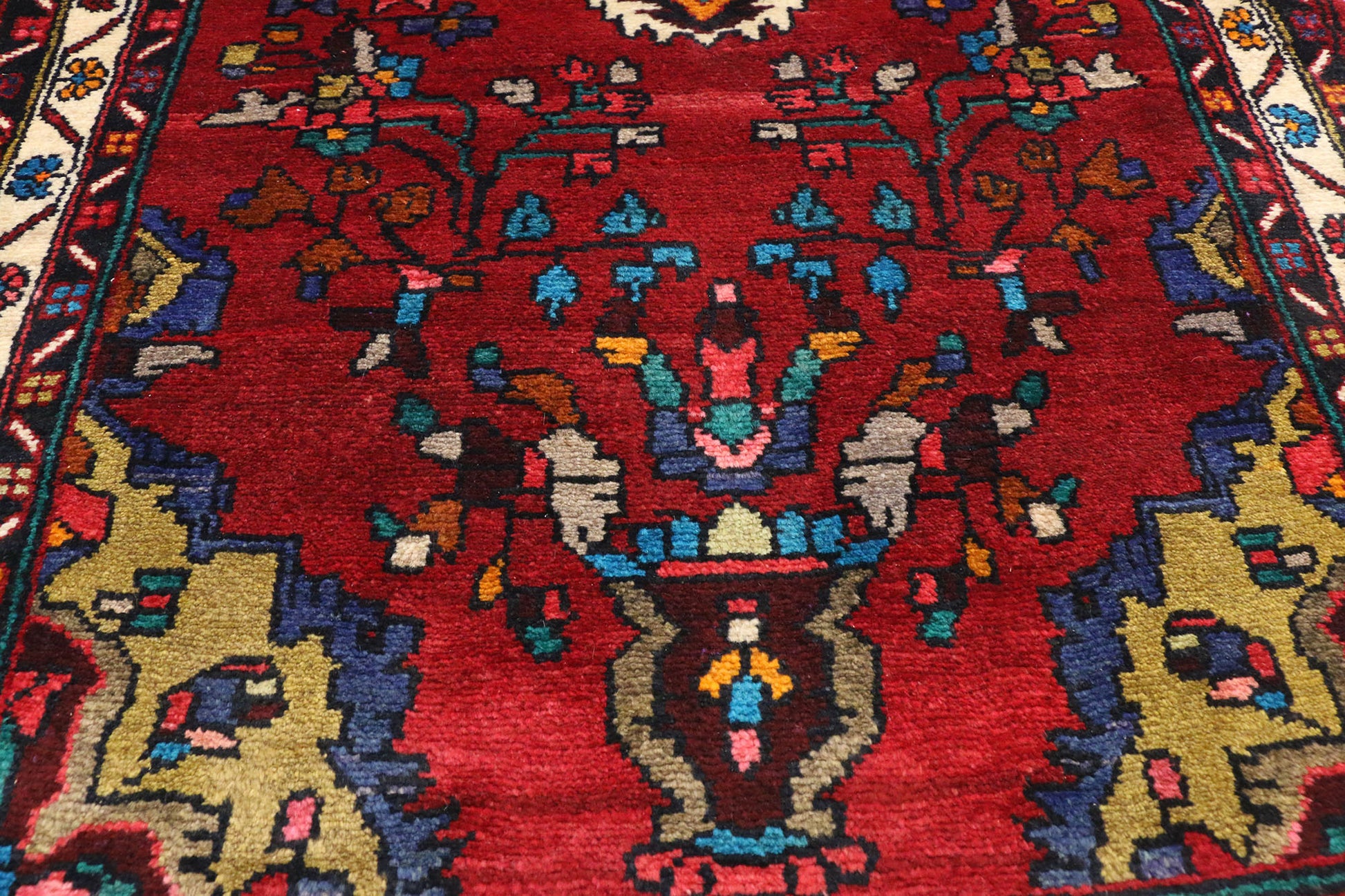 3 x 10 Vintage Persian Hamadan Rug 60184