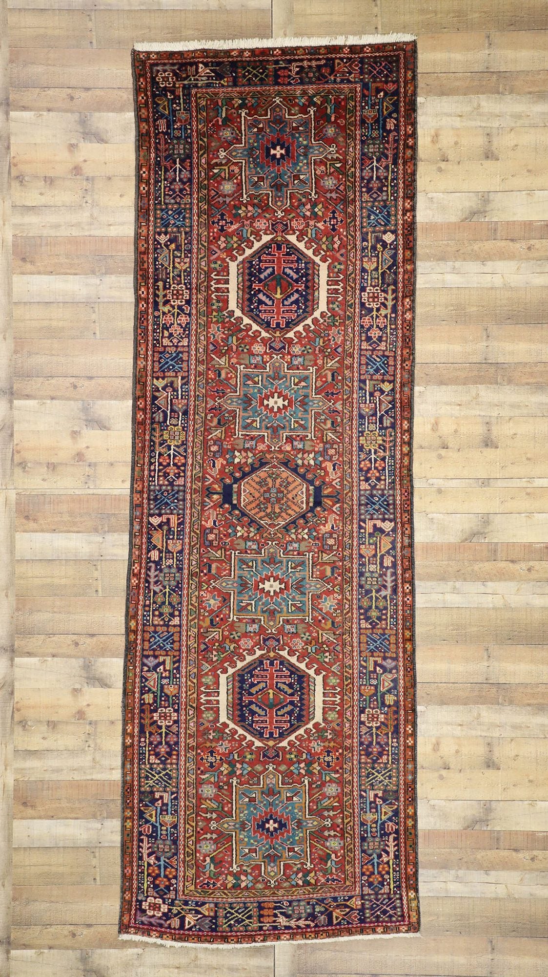 4 x 12 Vintage Persian Heriz Runner 60197