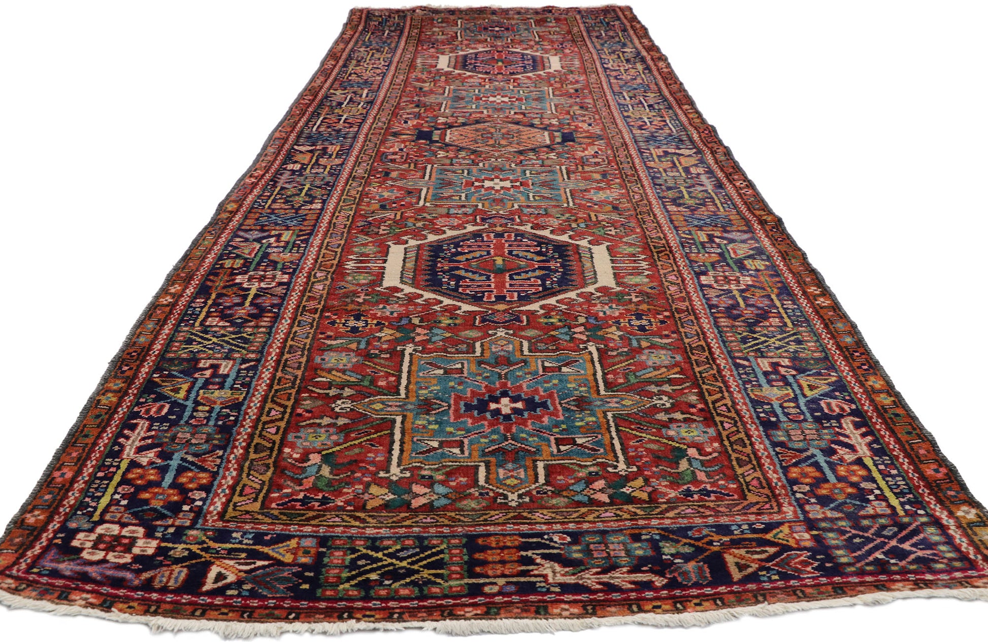 4 x 12 Vintage Persian Heriz Runner 60197