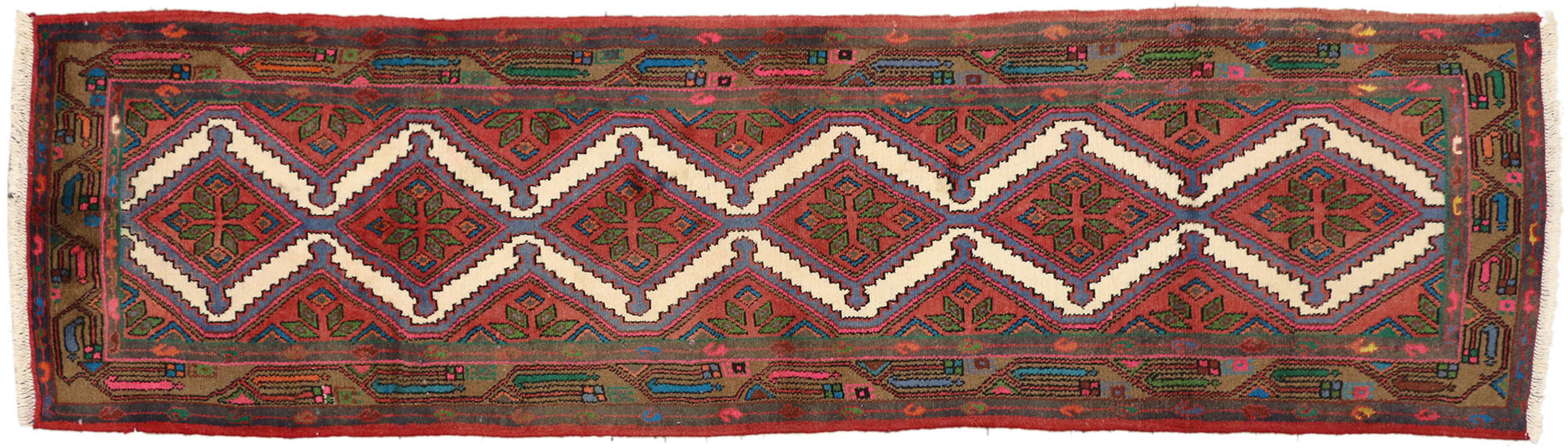 3 x 10 Vintage Hamadan Rug 60223
