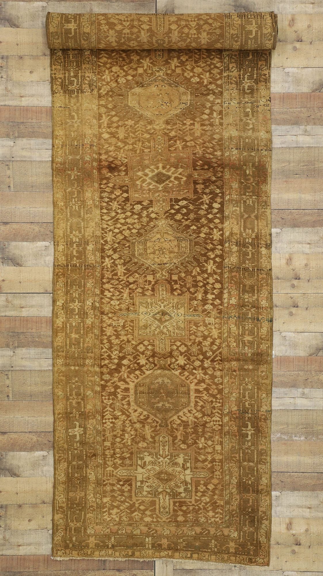 4 x 13 Vintage Persian Karaja Heriz Runner 60241