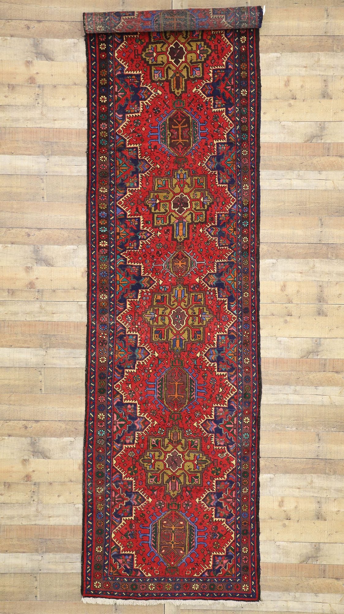 4 x 13 Vintage Persian Heriz Rug 60243