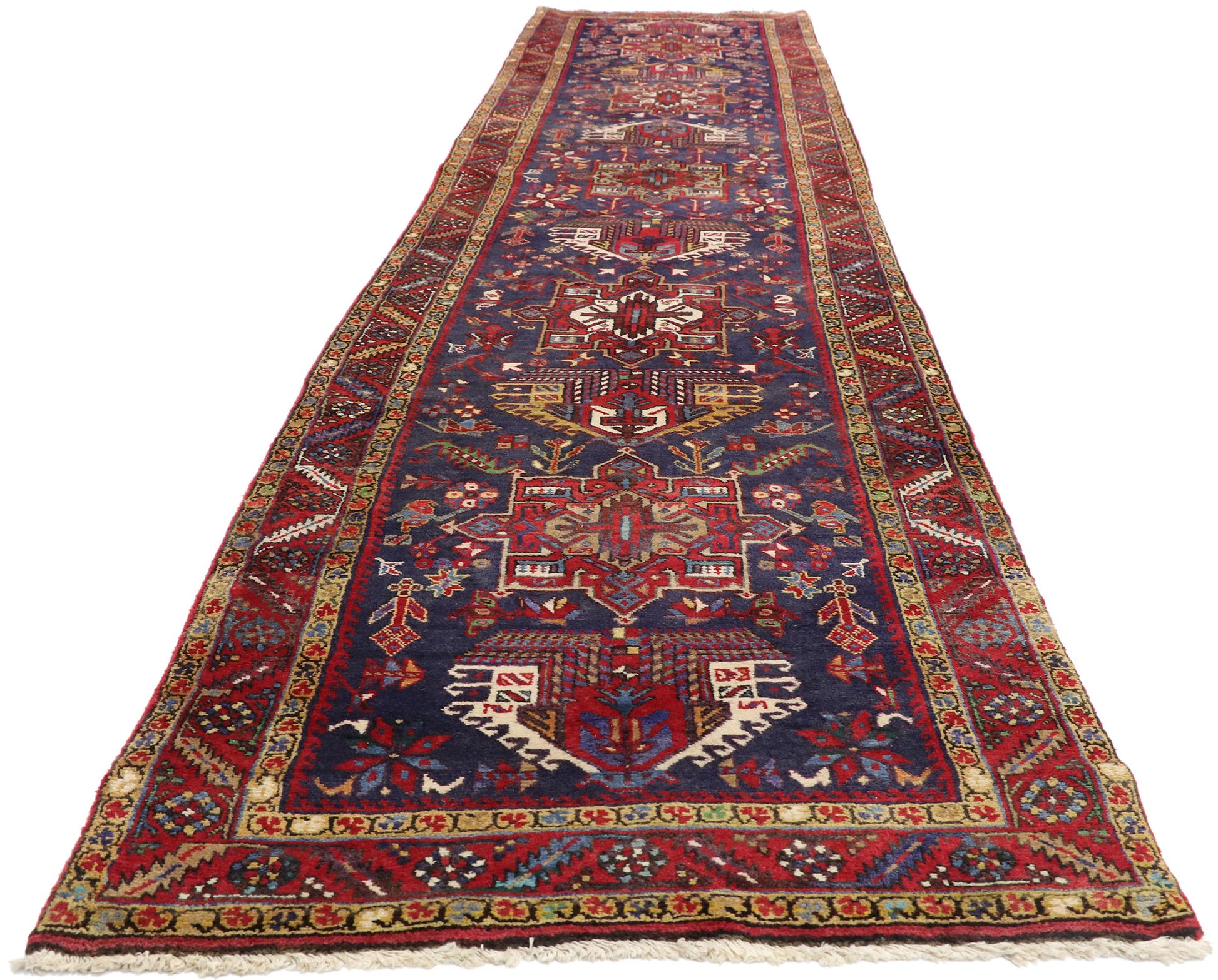 3 x 15 Vintage Persian Karaja Heriz Runner 60252