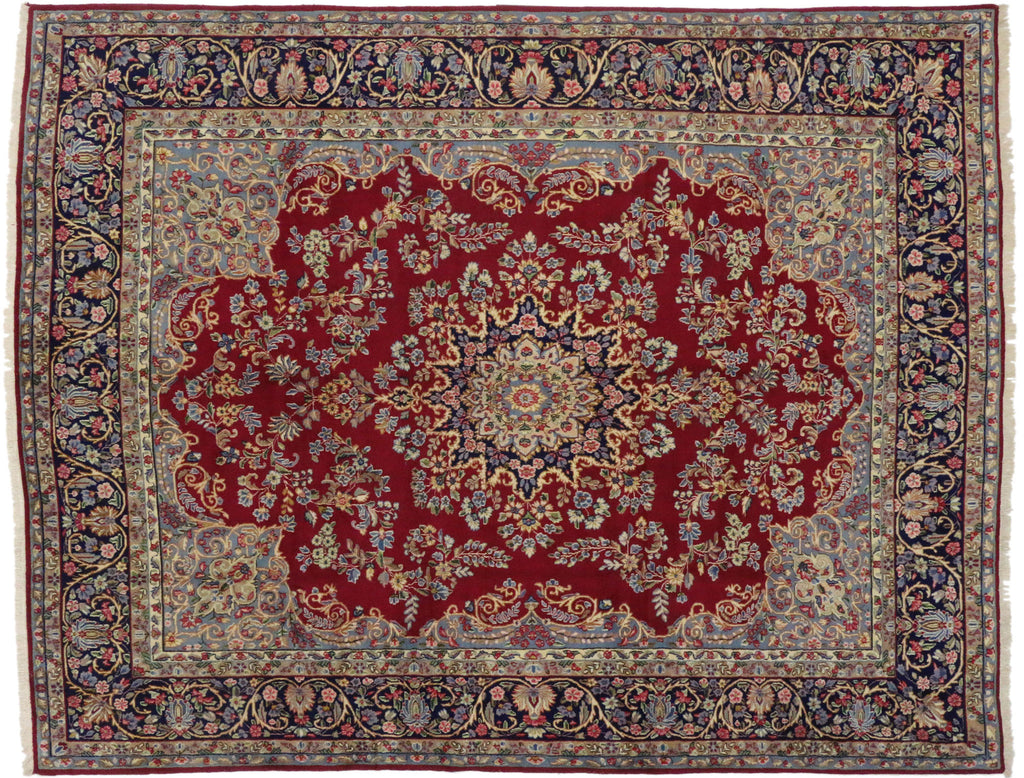 10 x 13 Vintage Red Persian Kerman Rug 60292