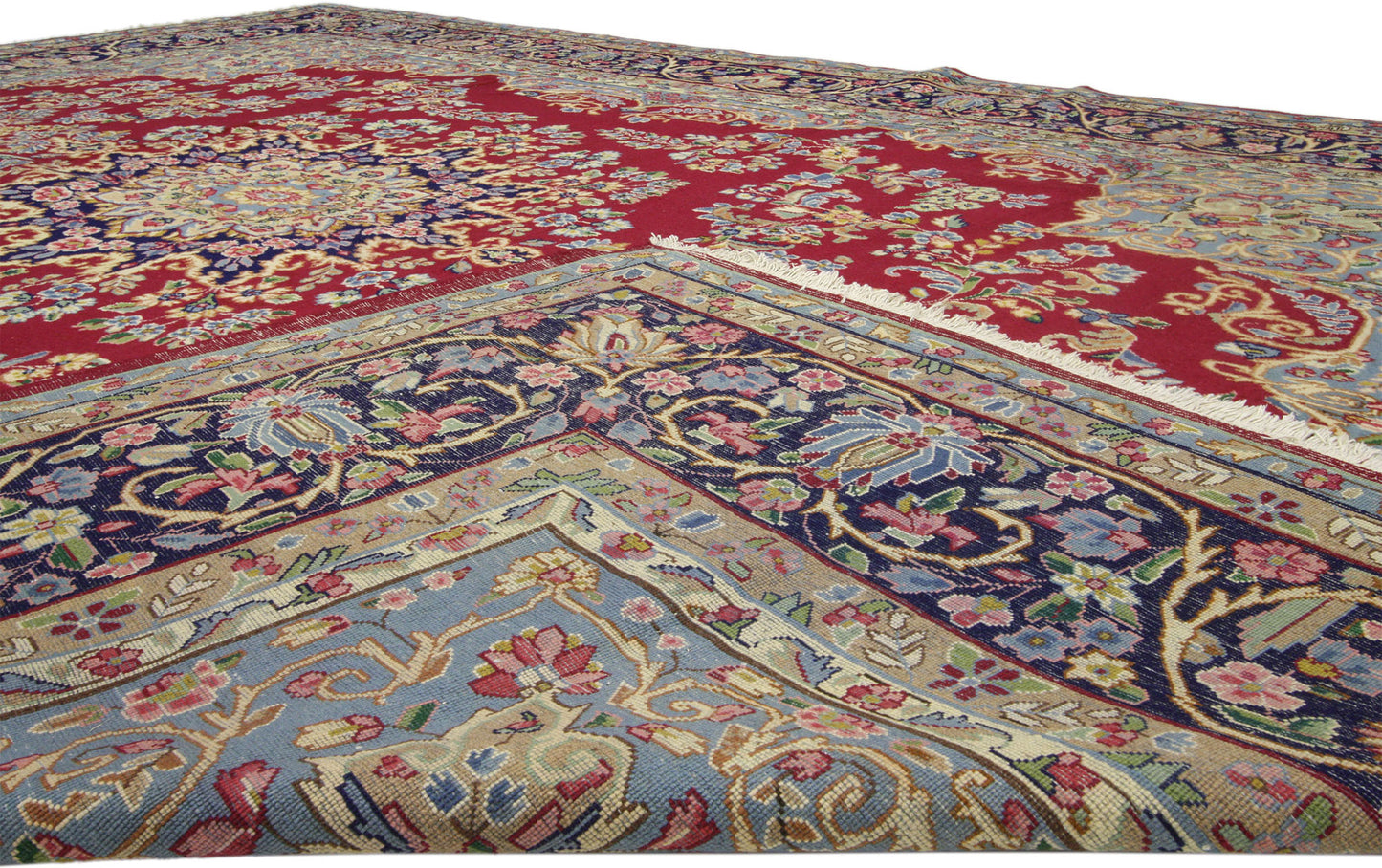 10 x 13 Vintage Red Persian Kerman Rug 60292