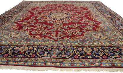 10 x 13 Vintage Red Persian Kerman Rug 60292