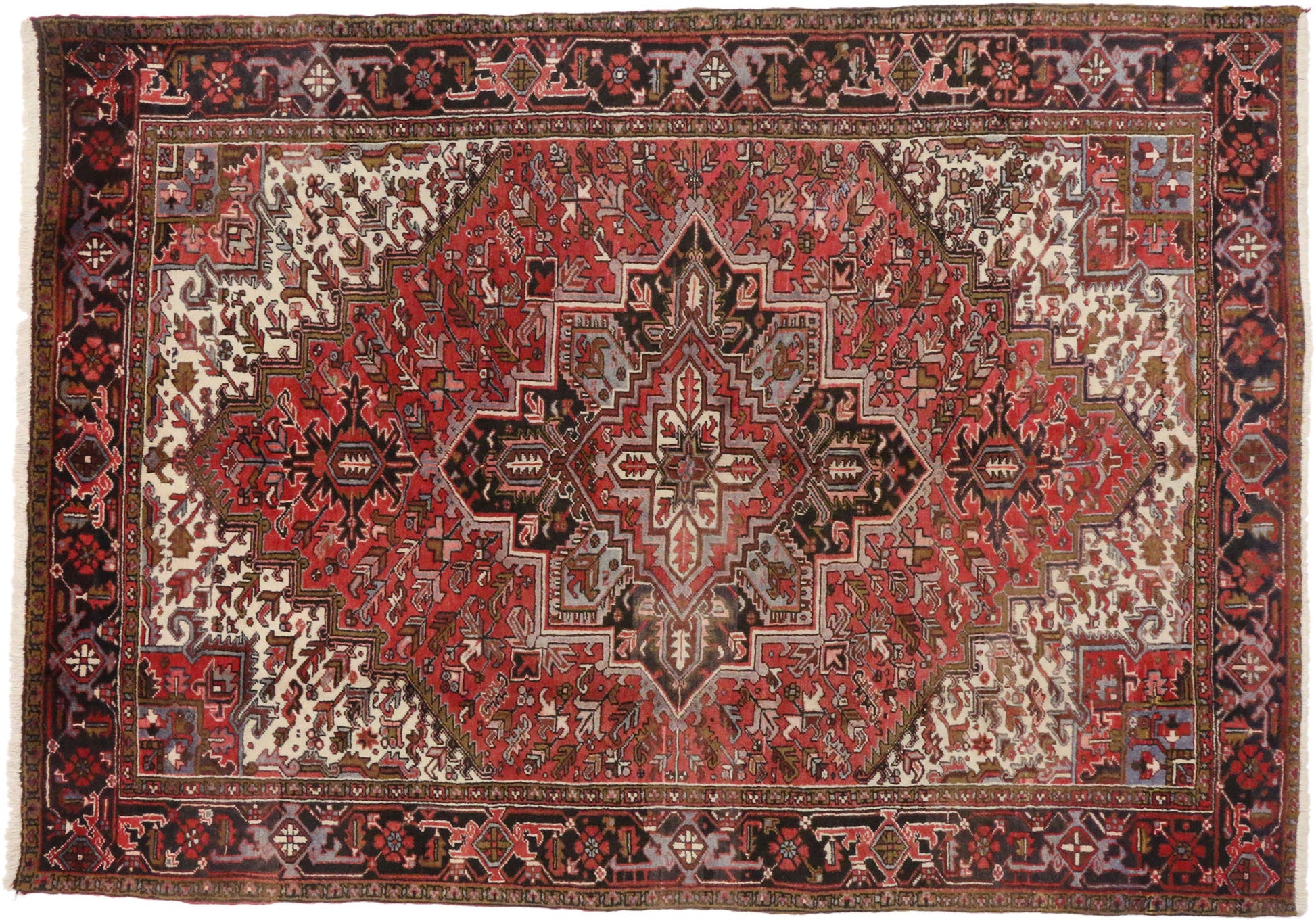 8 x 11 Vintage Persian Heriz Rug 60300