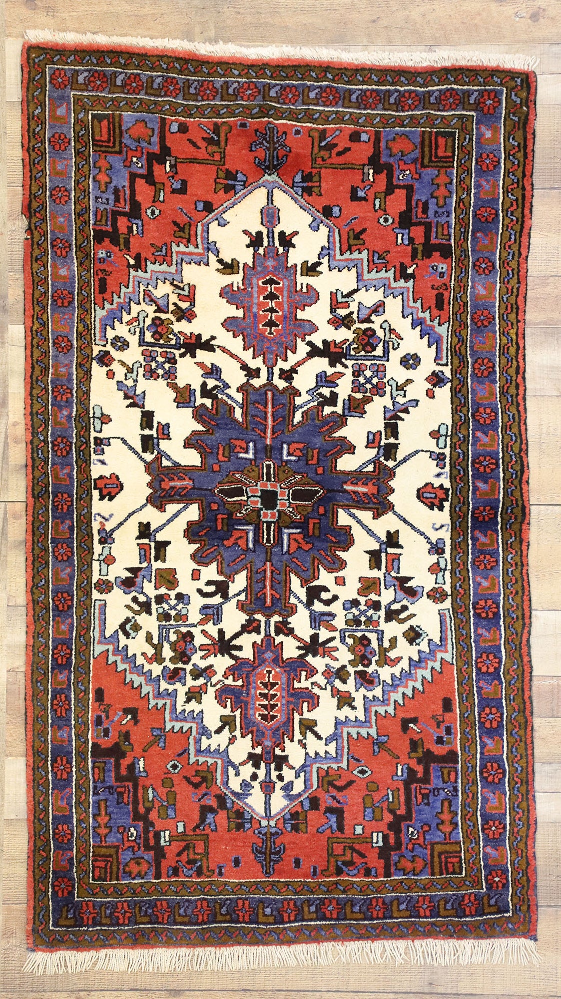 3 x 6 Vintage Heriz Rug 60322