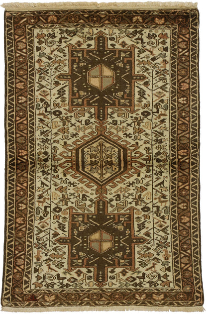 3 x 5 Vintage Persian Karaja Heriz Rug 60331