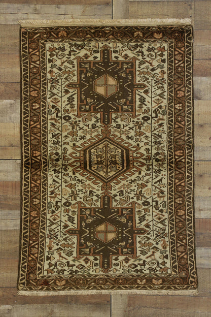3 x 5 Vintage Persian Karaja Heriz Rug 60331