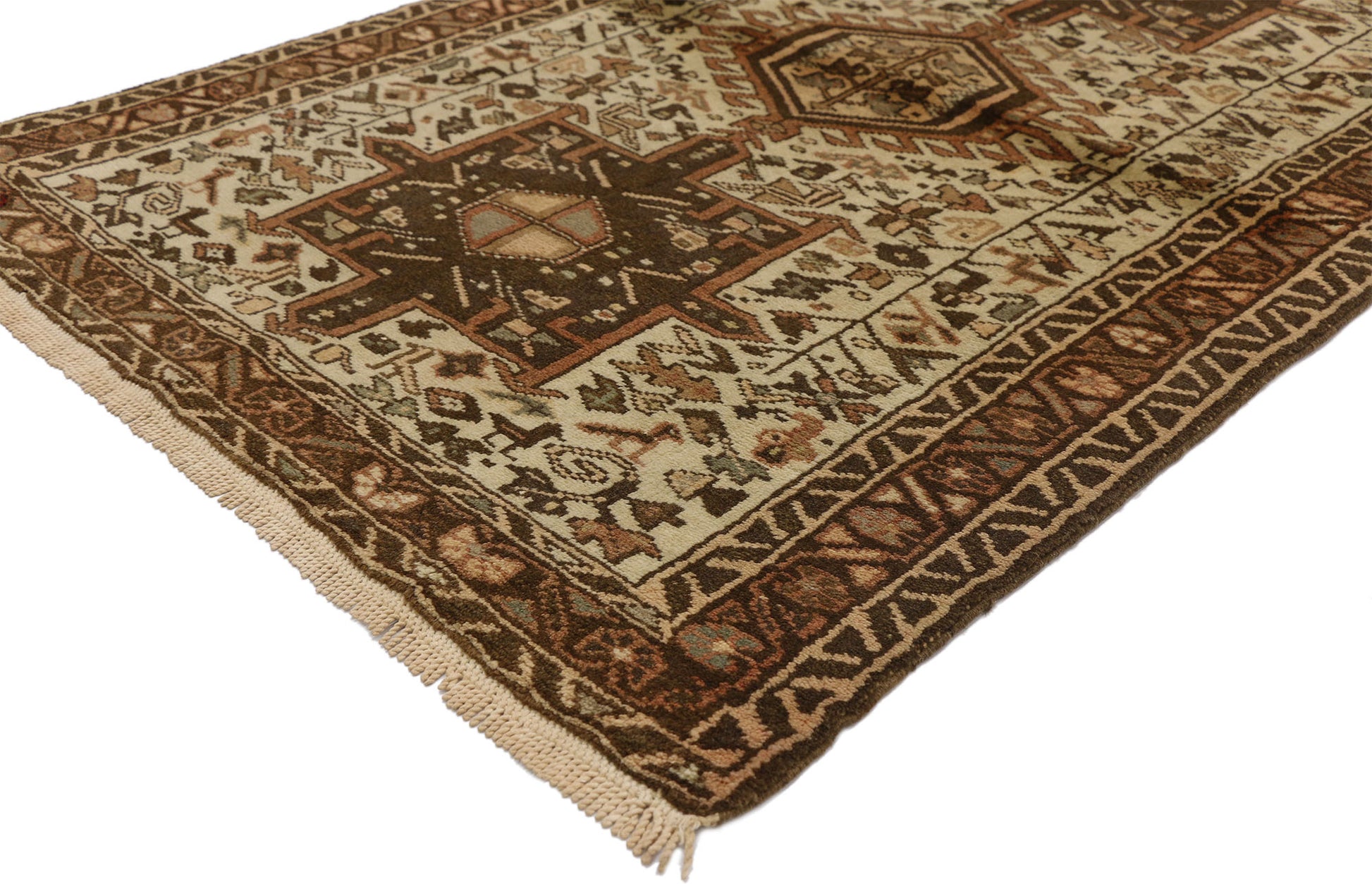 3 x 5 Vintage Persian Karaja Heriz Rug 60331
