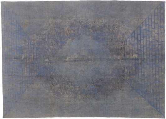 8 x 11 Vintage Distressed Overdyed Rug 60602