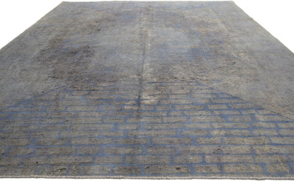 8 x 11 Vintage Distressed Overdyed Rug 60602