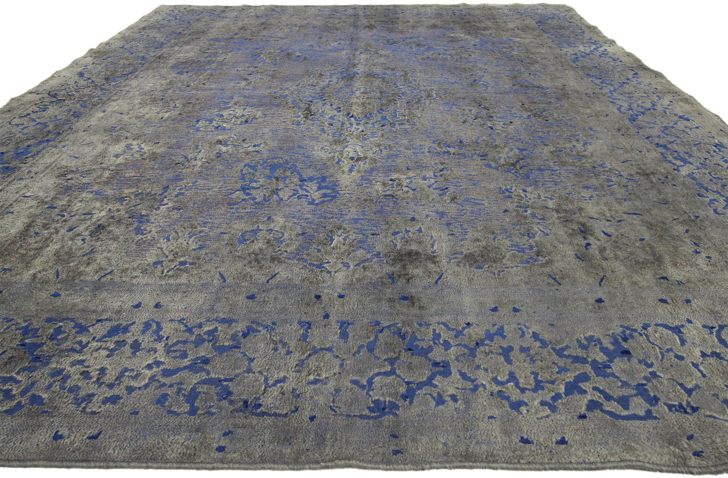 10 x 13 Vintage Distressed Overdyed Rug 60610