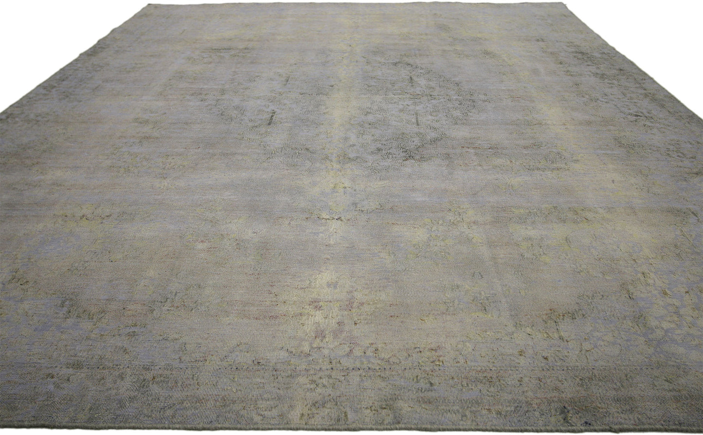 8 x 11 Vintage Distressed Overdyed Rug 60622