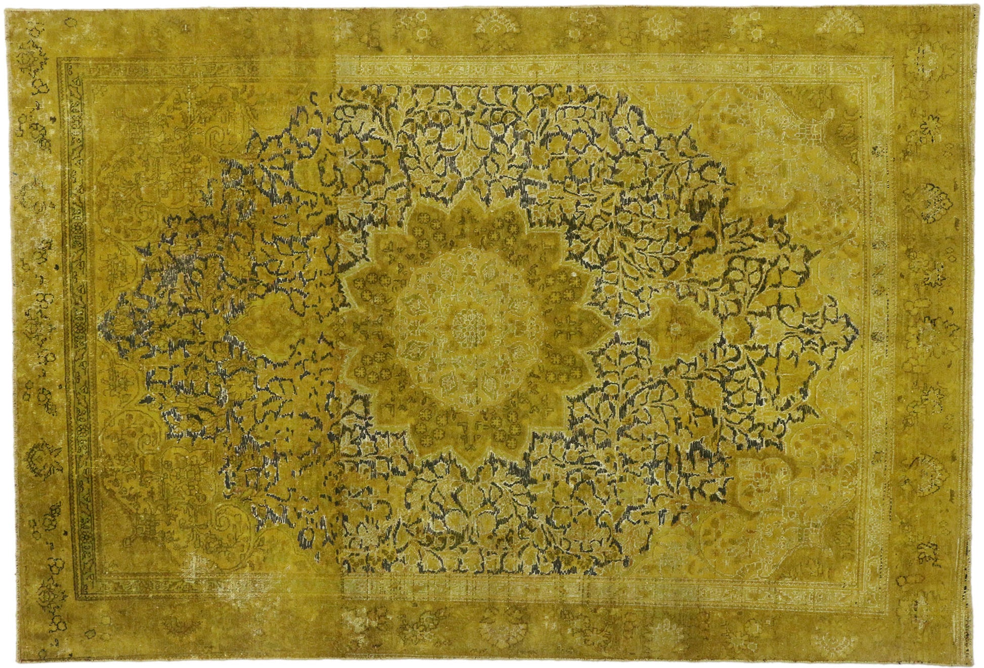 7 x 11 Vintage Distressed Overdyed Rug 60625