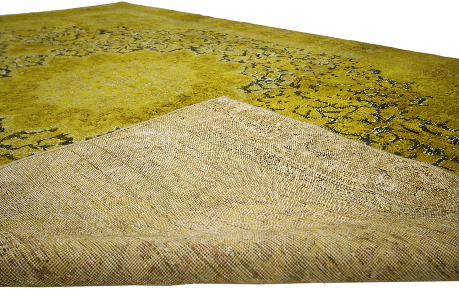 7 x 11 Vintage Distressed Overdyed Rug 60625