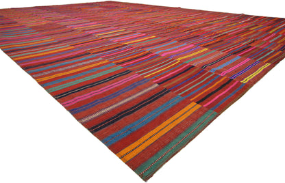 11 x 16 Vintage Turkish Striped Kilim Rug 60641