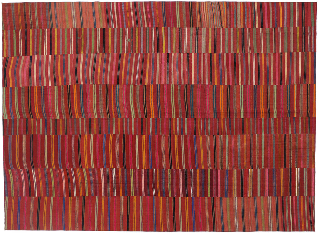 9 x 12 Vintage Turkish Striped Kilim Rug 60650