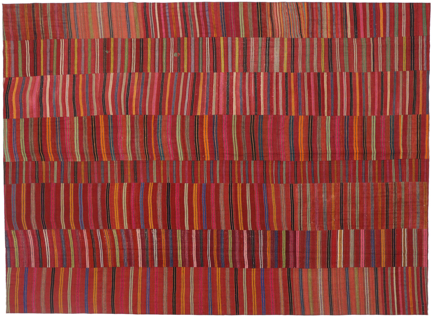 9 x 12 Vintage Turkish Striped Kilim Rug 60650
