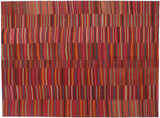 9 x 12 Vintage Turkish Striped Kilim Rug 60650
