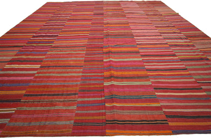 9 x 12 Vintage Turkish Striped Kilim Rug 60650