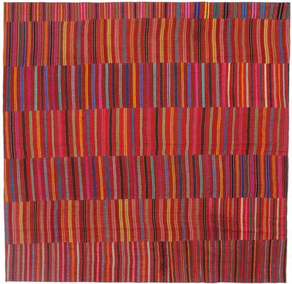 9 x 10 Vintage Turkish Striped Kilim Rug 60651