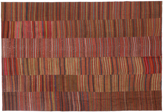 8 x 12 Vintage Turkish Striped Kilim Rug 60652