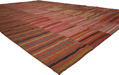 8 x 12 Vintage Turkish Striped Kilim Rug 60652