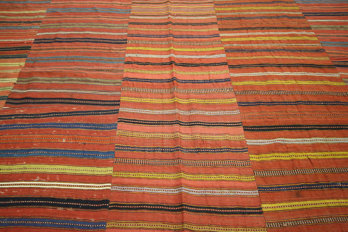7 x 10 Vintage Turkish Striped Kilim Rug 60653