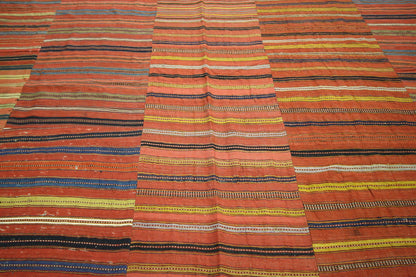 7 x 10 Vintage Turkish Striped Kilim Rug 60653
