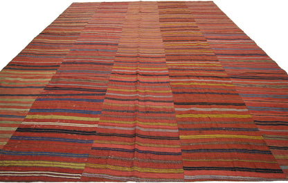 7 x 10 Vintage Turkish Striped Kilim Rug 60653