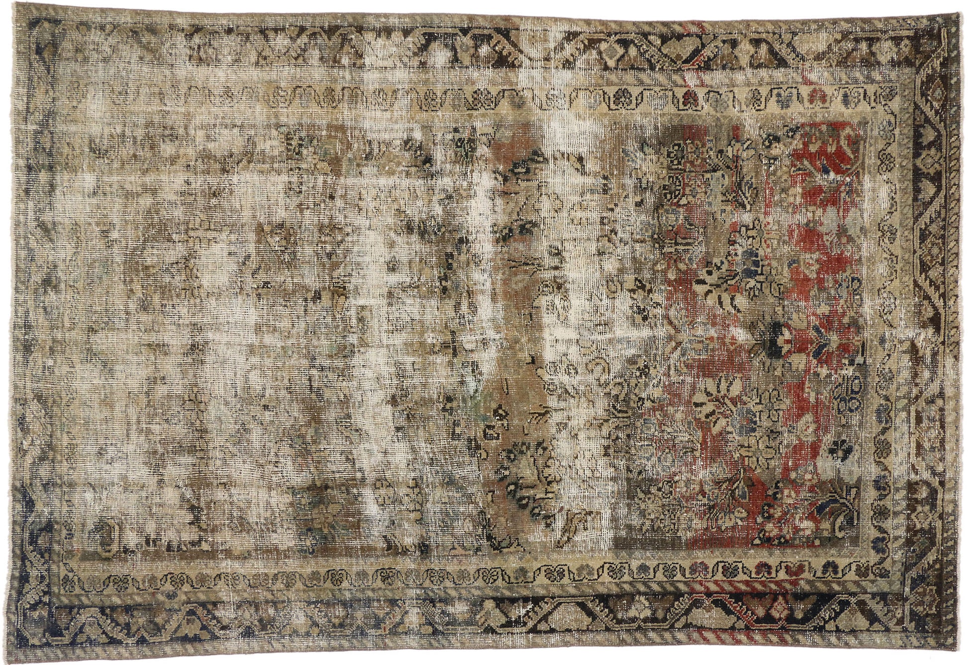 7 x 10 Antique Persian Mahal Rug 60668