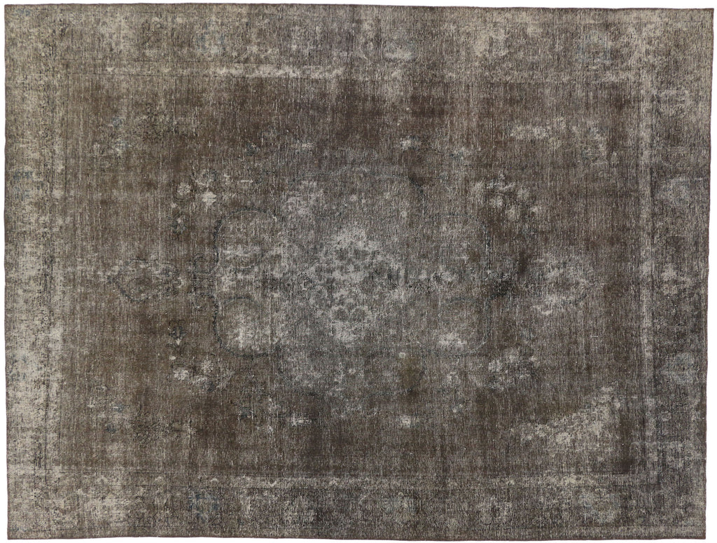 9 x 12 Vintage Distressed Overdyed Rug 60683