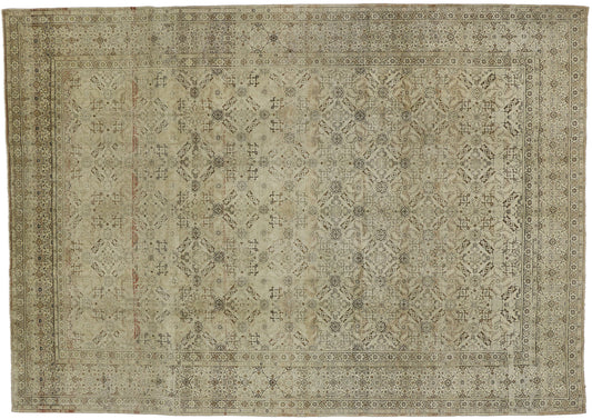 10 x 14 Vintage Persian Tabriz Rug 60689