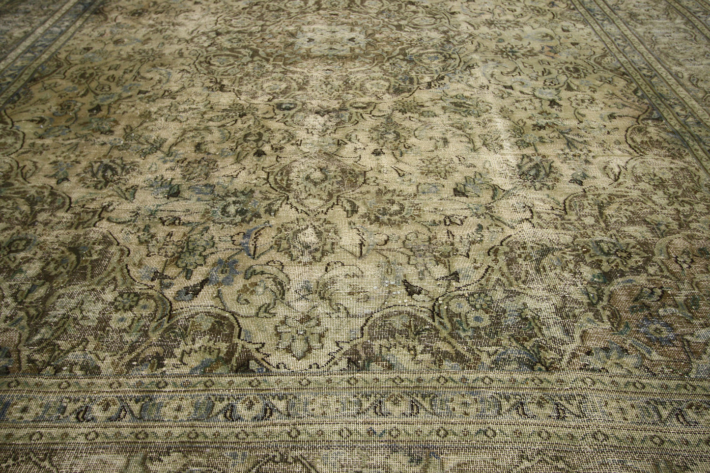 10 x 13 Distressed Vintage Persian Tabriz Rug 60690