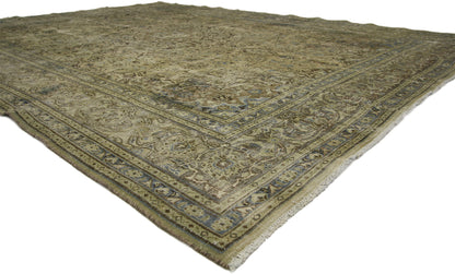 10 x 13 Distressed Vintage Persian Tabriz Rug 60690