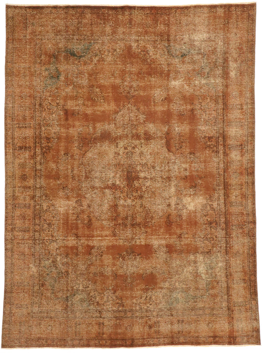 9 x 13 Vintage Distressed Overdyed Rug 60691