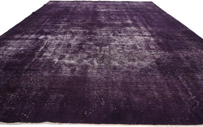 9 x 12 Vintage Distressed Overdyed Rug 60695