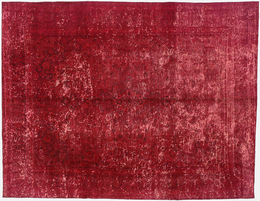 9 x 12 Vintage Red Overdyed Rug 60722