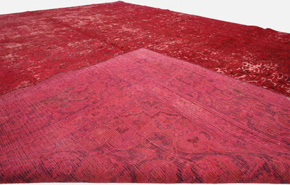 9 x 12 Vintage Red Overdyed Rug 60722