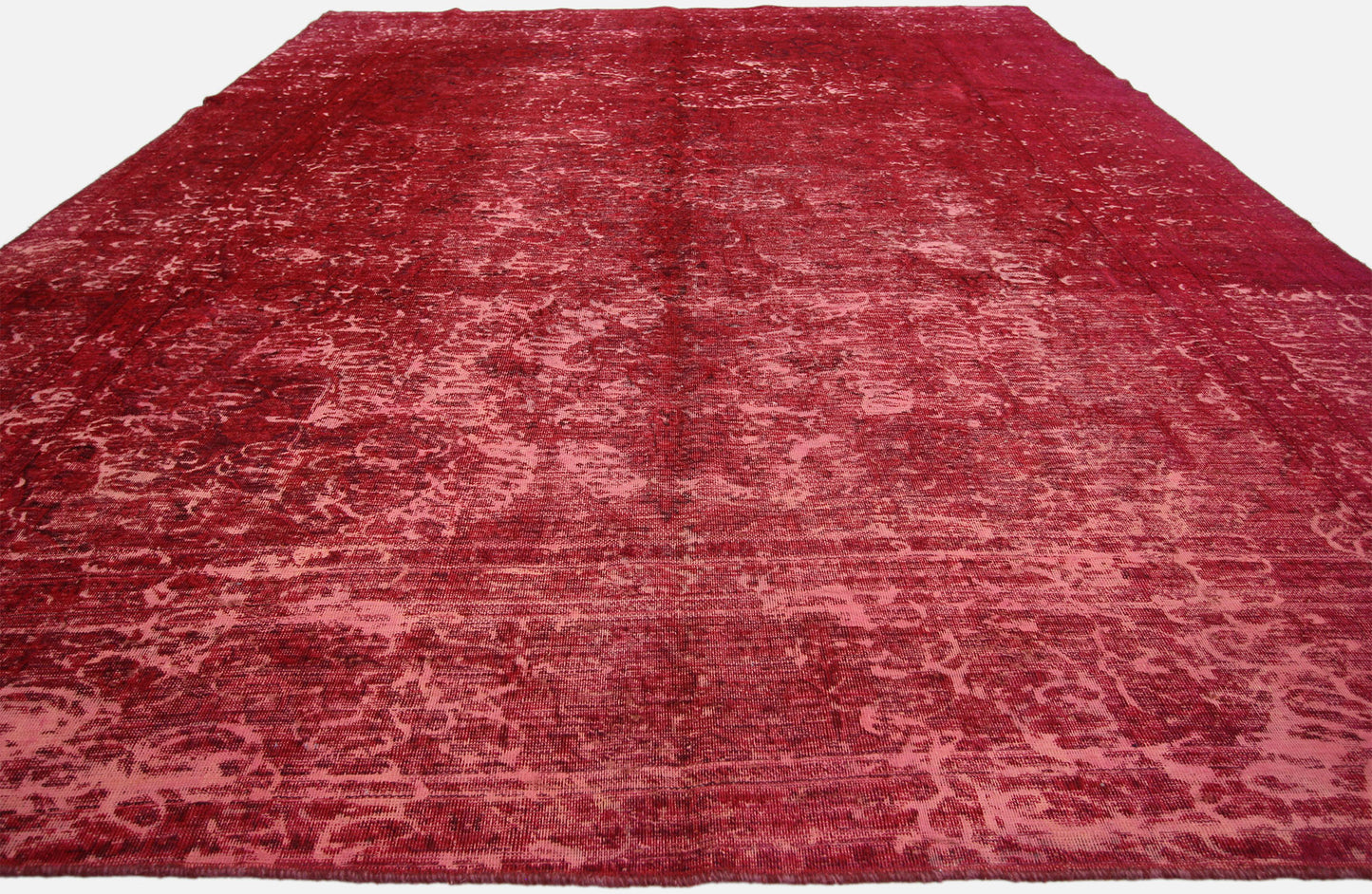 9 x 12 Vintage Red Overdyed Rug 60722