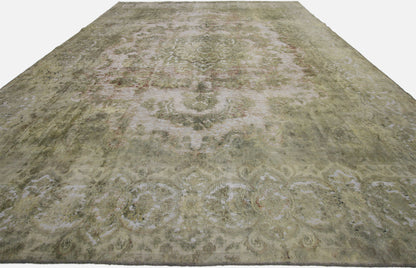 10 x 13 Vintage Distressed Overdyed Rug 60725