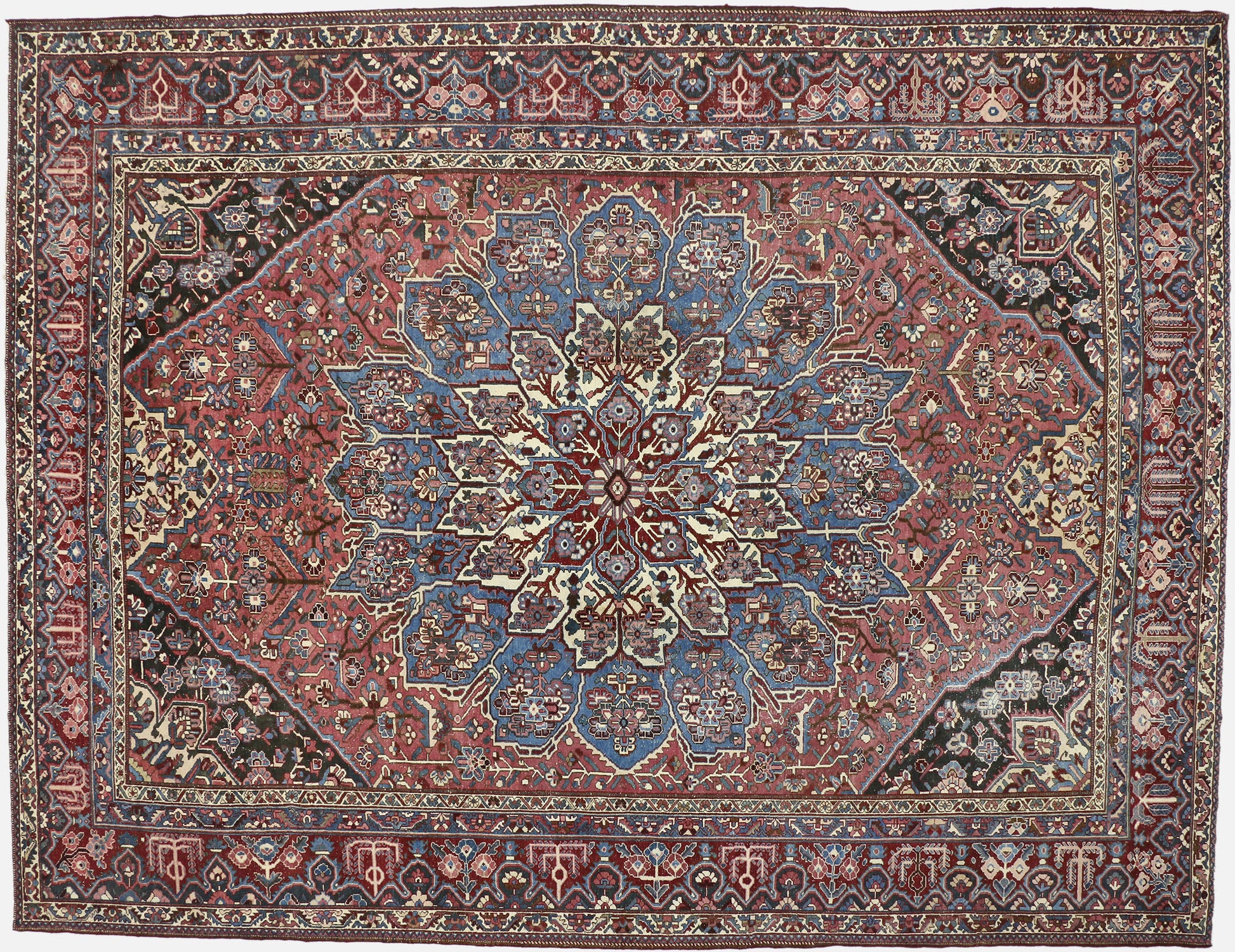 12 x 15 Antique Persian Bakhtiari Rug 60740