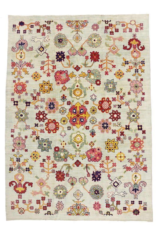 10 x 14 Contemporary Turkish Oushak Rug 60746