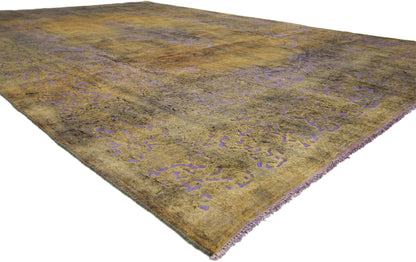 9 x 13 Vintage Distressed Overdyed Rug 60772